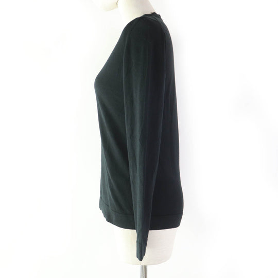 HERMES knit Main: 70% cotton, Main: 30% silk black Women 34 Used Authentic