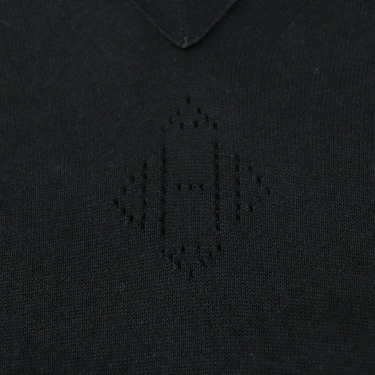 HERMES knit Main: 70% cotton, Main: 30% silk black Women 34 Used Authentic