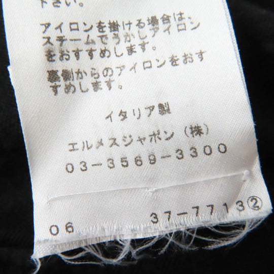 HERMES knit Main: 70% cotton, Main: 30% silk black Women 34 Used Authentic