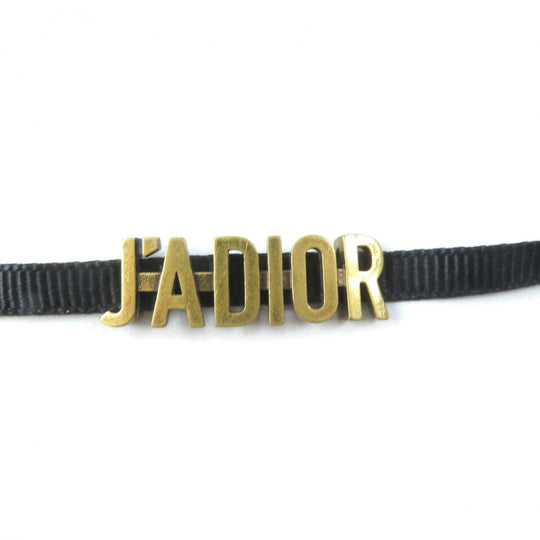 Christian Dior choker Gold Plated , Fabric Black bronze Women Used Authentic