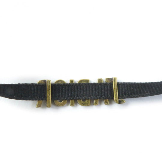 Christian Dior choker Gold Plated , Fabric Black bronze Women Used Authentic