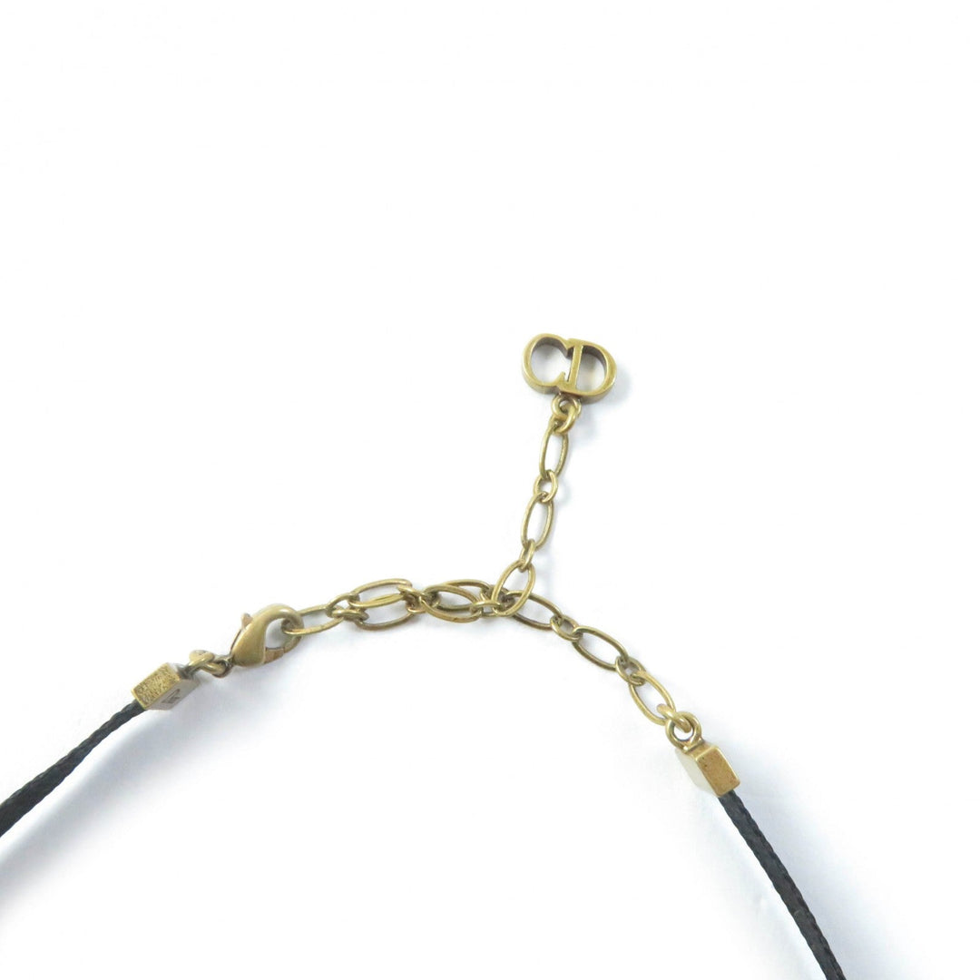 Christian Dior choker Gold Plated , Fabric Black bronze Women Used Authentic