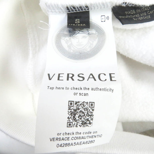 VERSACE Hoodie A83905 Main: 100% cotton, Part: 90% cotton, Part: 10% polyurethane, Embroidery: 96% polyester, 4% other fibers white mens S Used Authentic