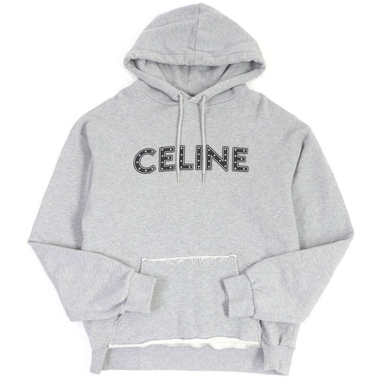CELINE Hoodie 2Y309052H Main: 100% cotton, part: 96% cotton, part: 4% polyurethane gray mens S Used Authentic
