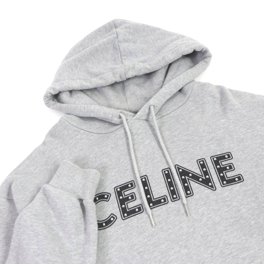 CELINE Hoodie 2Y309052H Main: 100% cotton, part: 96% cotton, part: 4% polyurethane gray mens S Used Authentic