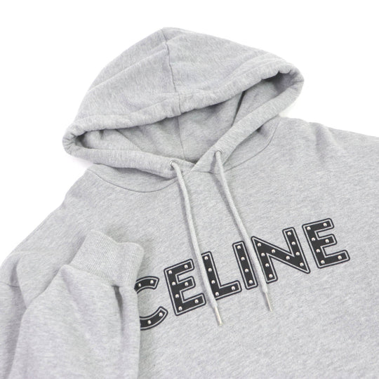 CELINE Hoodie 2Y309052H Main: 100% cotton, part: 96% cotton, part: 4% polyurethane gray mens S Used Authentic