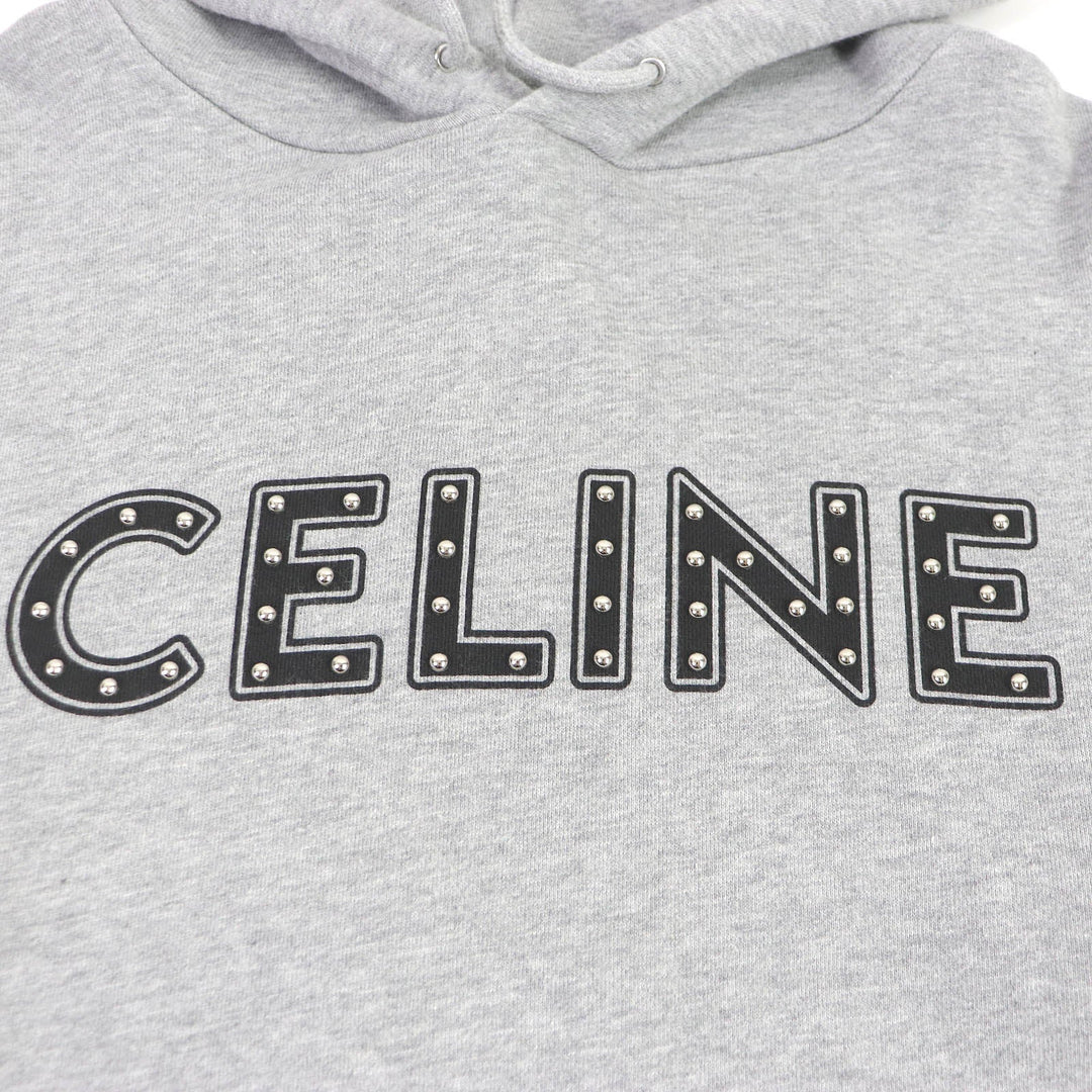 CELINE Hoodie 2Y309052H Main: 100% cotton, part: 96% cotton, part: 4% polyurethane gray mens S Used Authentic
