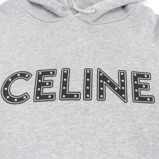 CELINE Hoodie 2Y309052H Main: 100% cotton, part: 96% cotton, part: 4% polyurethane gray mens S Used Authentic
