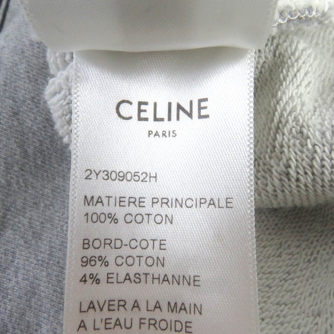 CELINE Hoodie 2Y309052H Main: 100% cotton, part: 96% cotton, part: 4% polyurethane gray mens S Used Authentic
