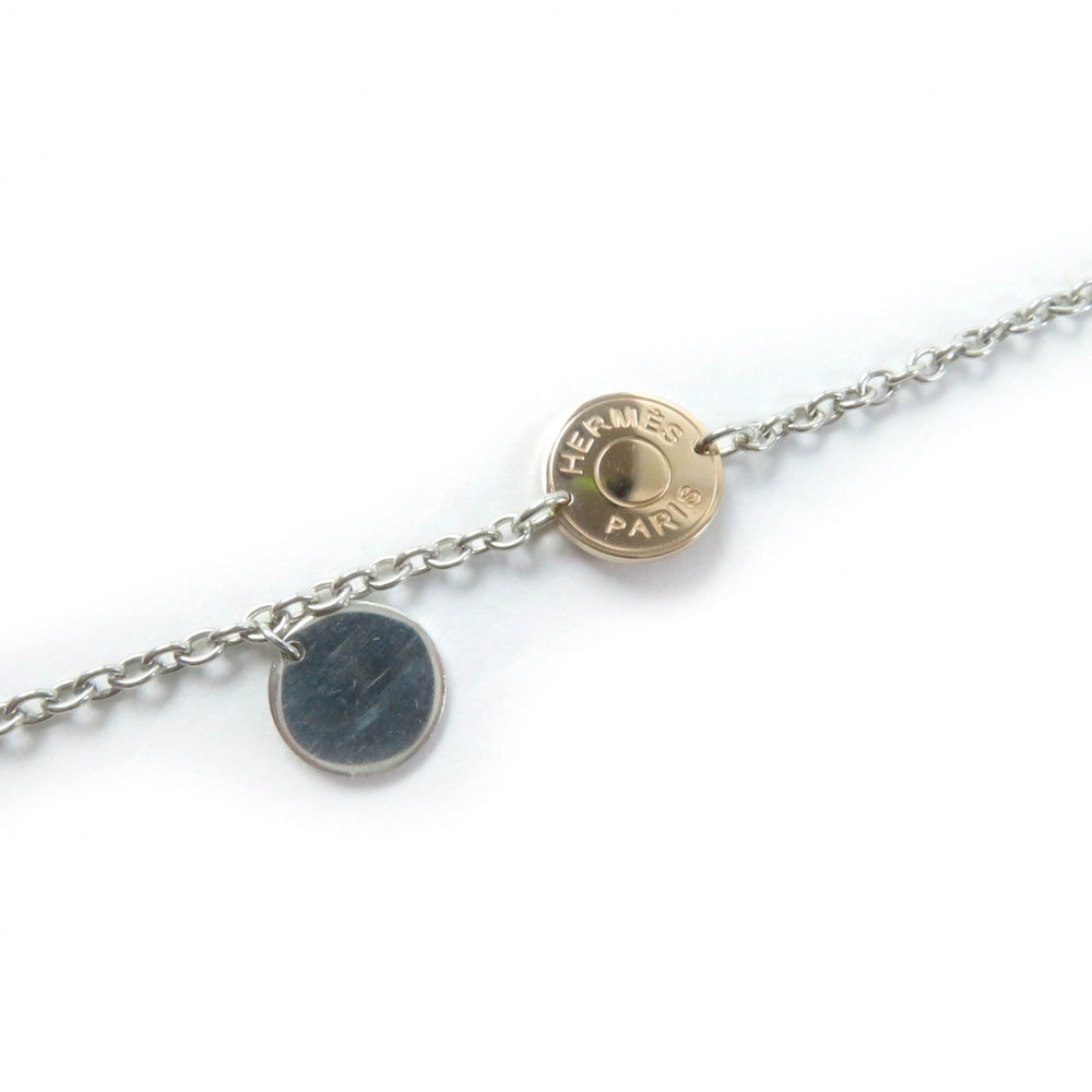 HERMES Necklace Main: SV925, Part: AU750 Silver gold Women Used Authentic
