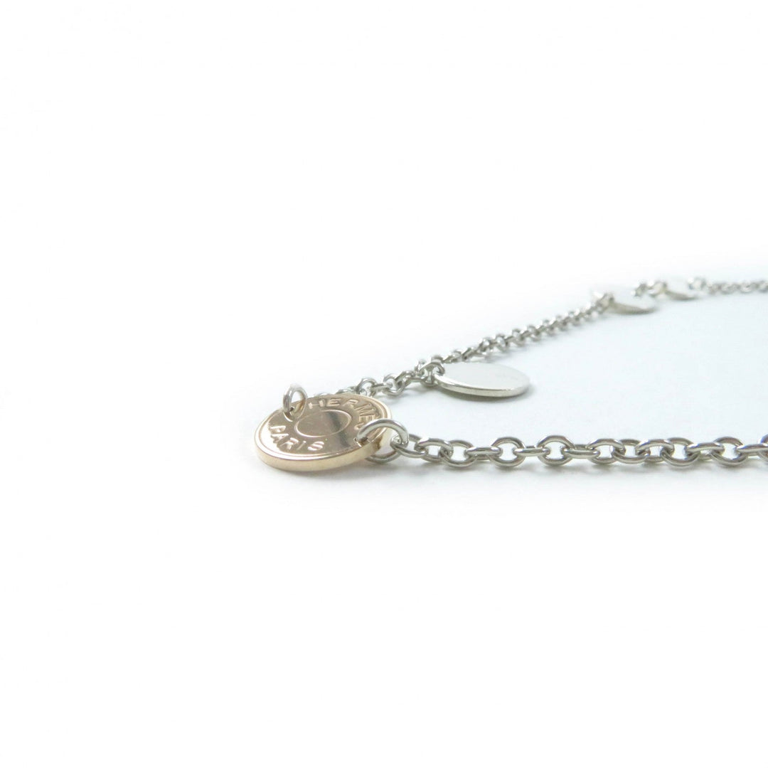 HERMES Necklace Main: SV925, Part: AU750 Silver gold Women Used Authentic
