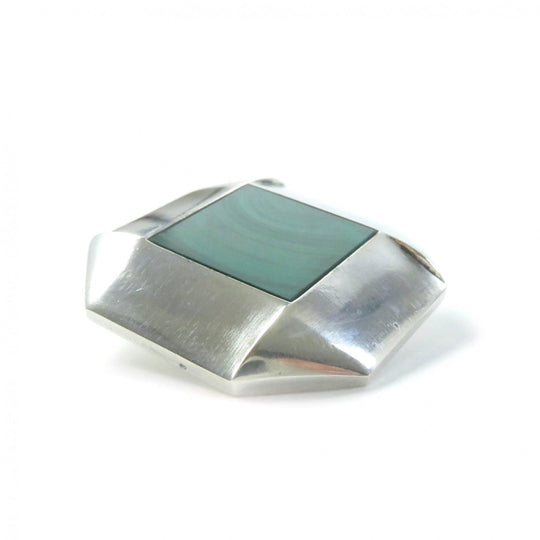 Georg Jensen Earring 209 Main: SV925, Part: Malachite Green Silver Women Used Authentic