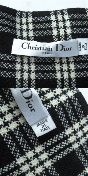 Christian Dior skirt 251J80A1244 Outer: 100% wool, Lining: 100% silk Black White Women 42 Used Authentic