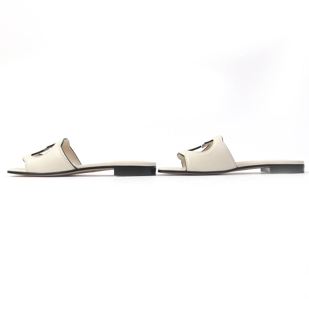 GUCCI Mule 694451 Main: Leather Ivory Women 36 Used Authentic