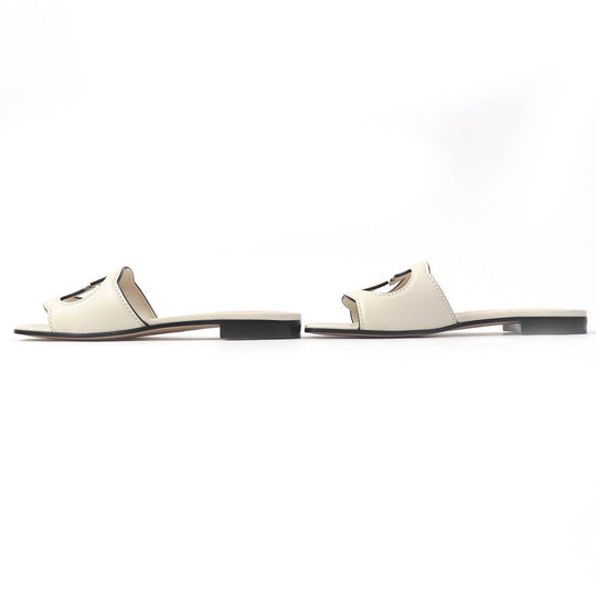 GUCCI Mule 694451 Main: Leather Ivory Women 36 Used Authentic