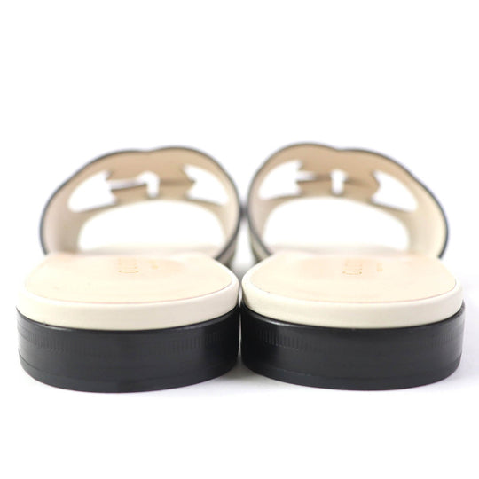 GUCCI Mule 694451 Main: Leather Ivory Women 36 Used Authentic
