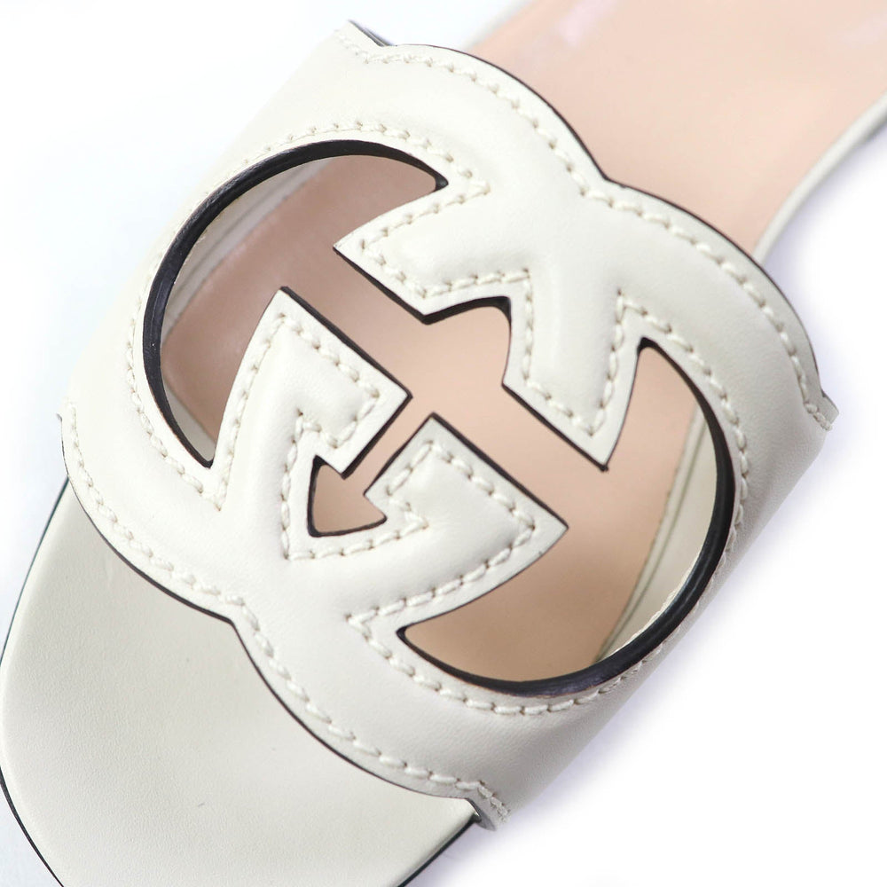GUCCI Mule 694451 Main: Leather Ivory Women 36 Used Authentic