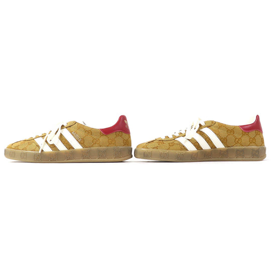 GUCCI Low cut sneakers 707868 HQ7086 GG canvas Beige brown Gazelle Women Used Authentic