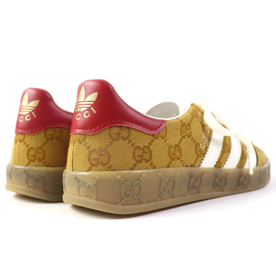 GUCCI Low cut sneakers 707868 HQ7086 GG canvas Beige brown Gazelle Women Used Authentic