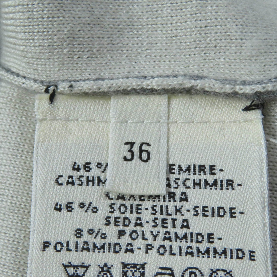 HERMES one piece Main: 46% cashmere, 46% silk, 8% nylon Gray white Women 36 Used Authentic