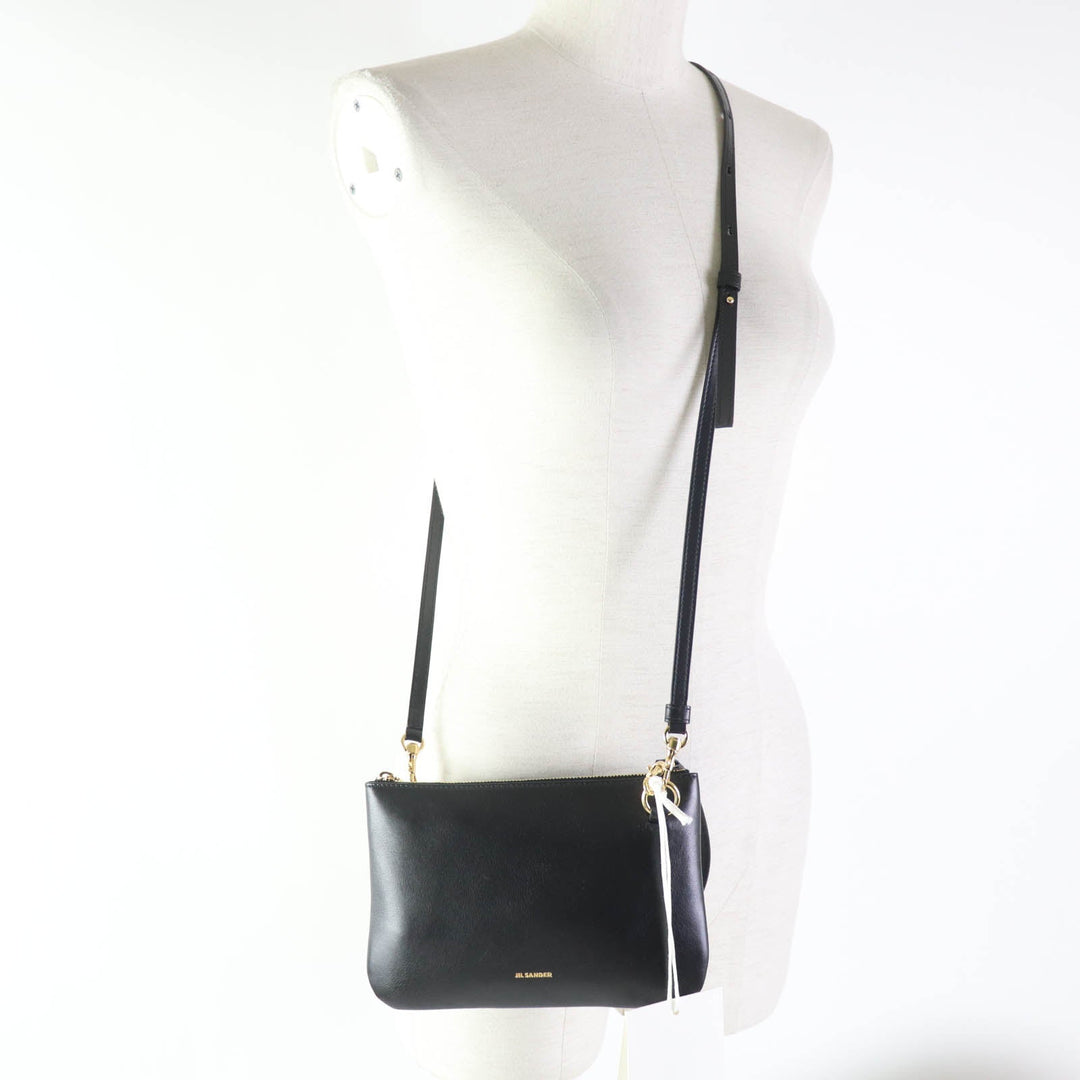 JIL SANDER Shoulder Bag JSWU851670 WUB01045N Main: Leather black LINK MD Women Used Authentic