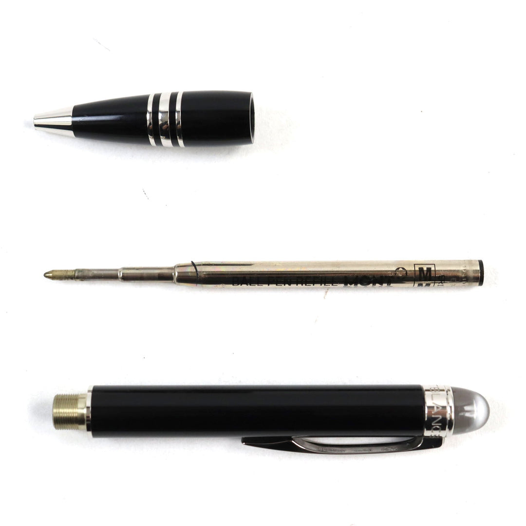 MONTBLANC Ballpoint pen Black Precious Rubbed Gin Black Silver Starwalker mens Used Authentic