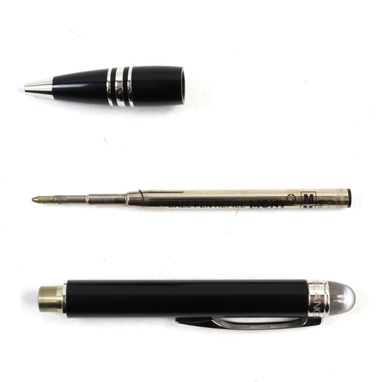 MONTBLANC Ballpoint pen Black Precious Rubbed Gin Black Silver Starwalker mens Used Authentic