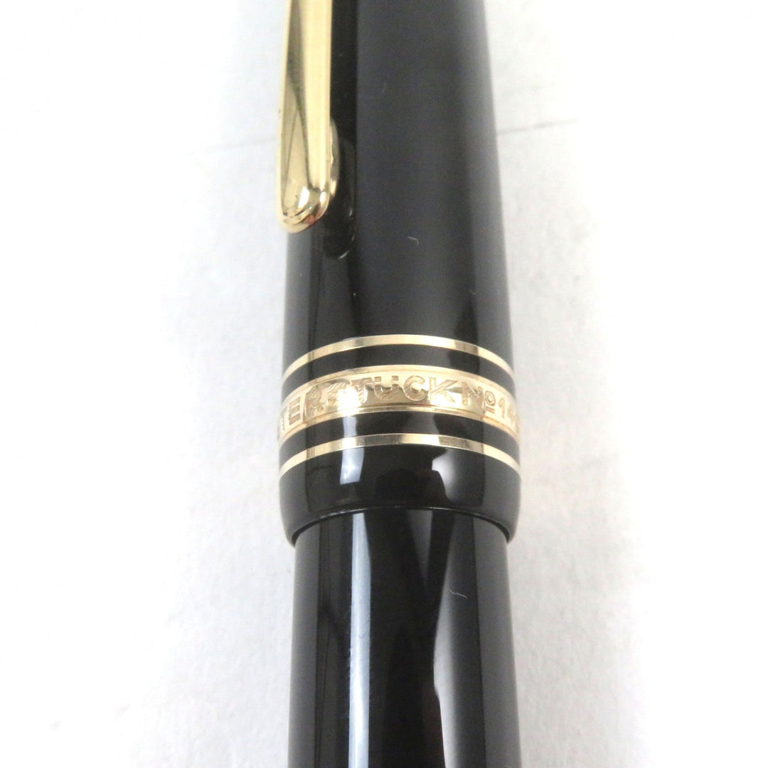 MONTBLANC fountain pen Main: Resin Nib: K14 Black gold Meisterstuck No.146 mens Used Authentic