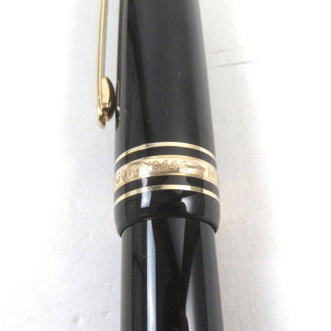 MONTBLANC fountain pen Main: Resin Nib: K14 Black gold Meisterstuck No.146 mens Used Authentic