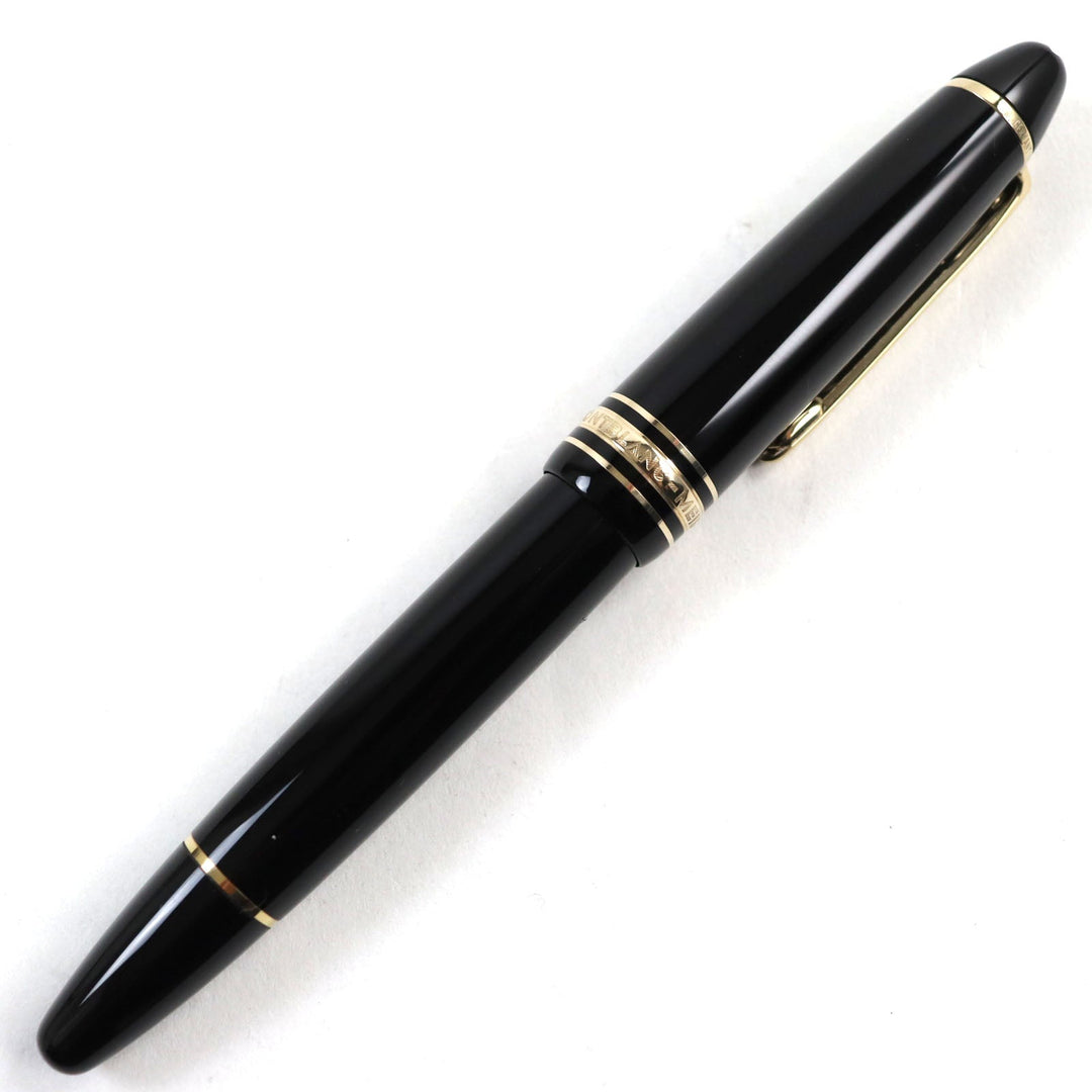MONTBLANC fountain pen Main: Resin Nib: K14 Black gold Meisterstuck No.146 mens Used Authentic