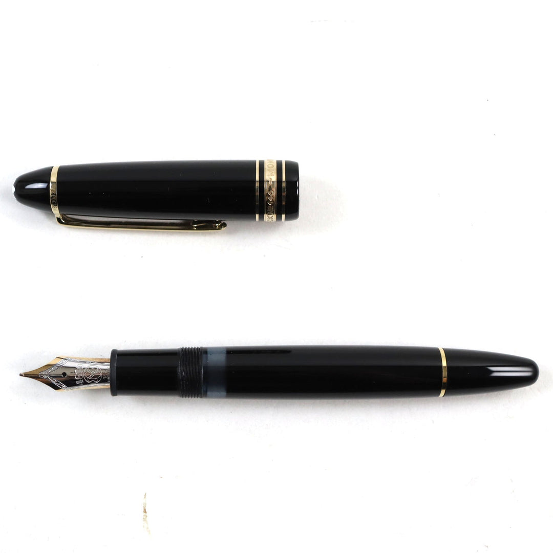 MONTBLANC fountain pen Main: Resin Nib: K14 Black gold Meisterstuck No.146 mens Used Authentic