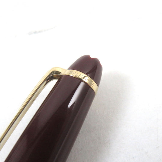 MONTBLANC Ballpoint pen Main: Gold Plated Resin Bordeaux Gold Meisterstck Classic mens Used Authentic