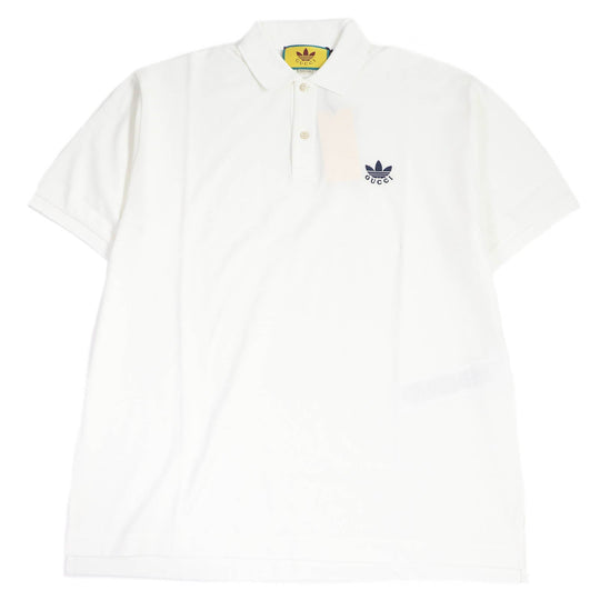 GUCCI Short sleeve polo shirt 700497 Main: 100% cotton, Part: 100% polyester white mens XXL (180/108A) Used Authentic