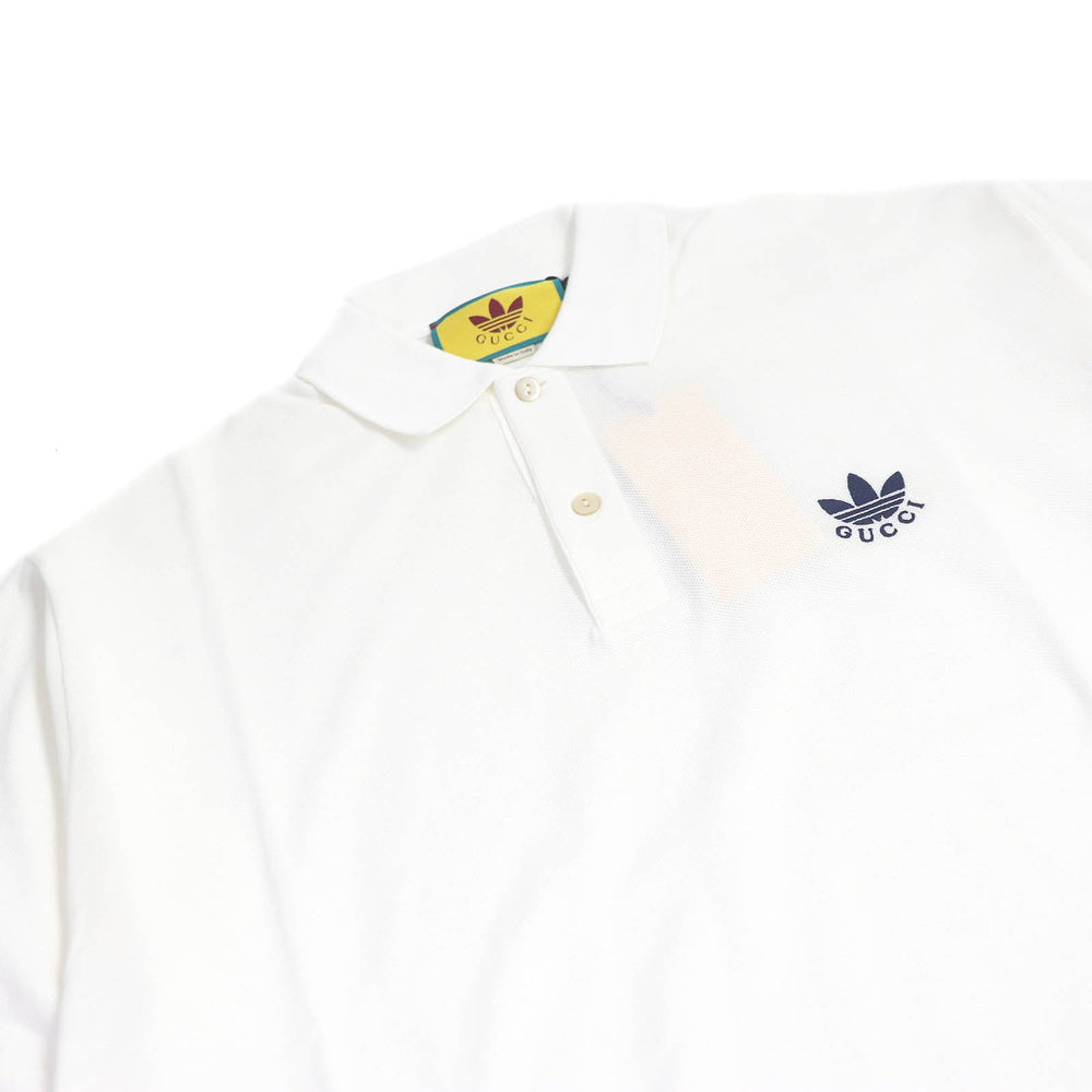 GUCCI Short sleeve polo shirt 700497 Main: 100% cotton, Part: 100% polyester white mens XXL (180/108A) Used Authentic