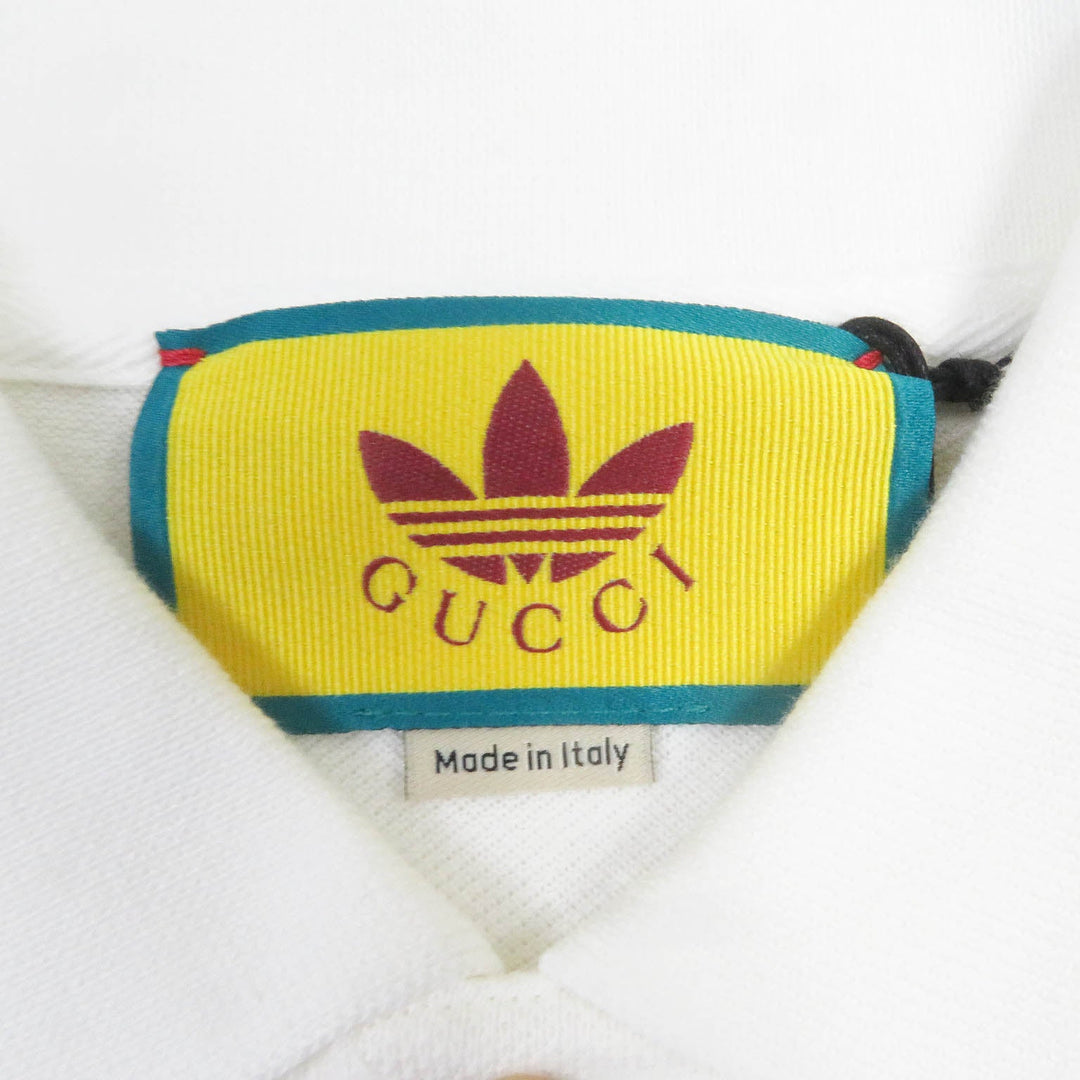 GUCCI Short sleeve polo shirt 700497 Main: 100% cotton, Part: 100% polyester white mens XXL (180/108A) Used Authentic