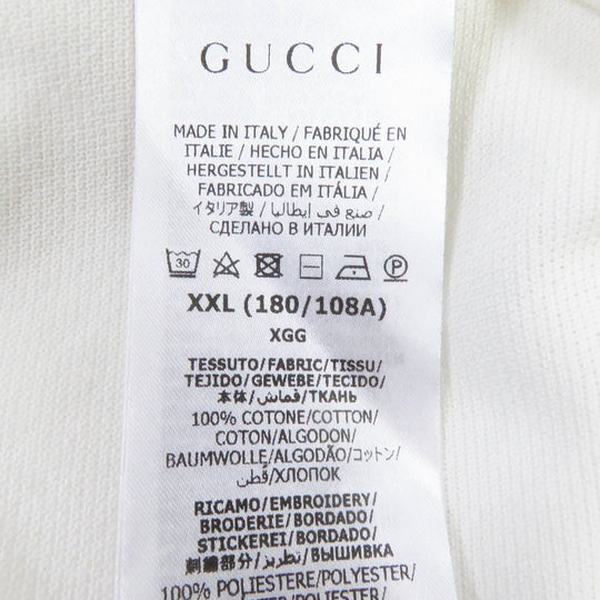 GUCCI Short sleeve polo shirt 700497 Main: 100% cotton, Part: 100% polyester white mens XXL (180/108A) Used Authentic