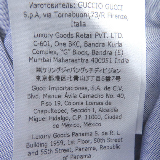 GUCCI Short sleeve shirt 701360 Main: 100% cotton, Part: 100% polyester Light blue mens 50 Used Authentic