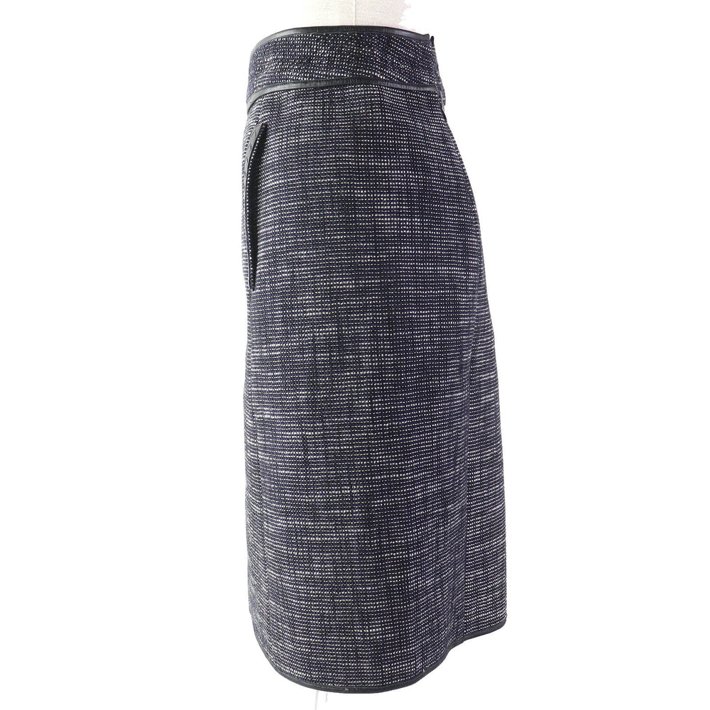 BOTTEGAVENETA Tight Skirt Outer: 72% cotton, Outer: 15% wool, Outer: 12% nylon, Outer: 1% polyurethane, Lining: 95% cotton Navy black Women 44 Used Authentic