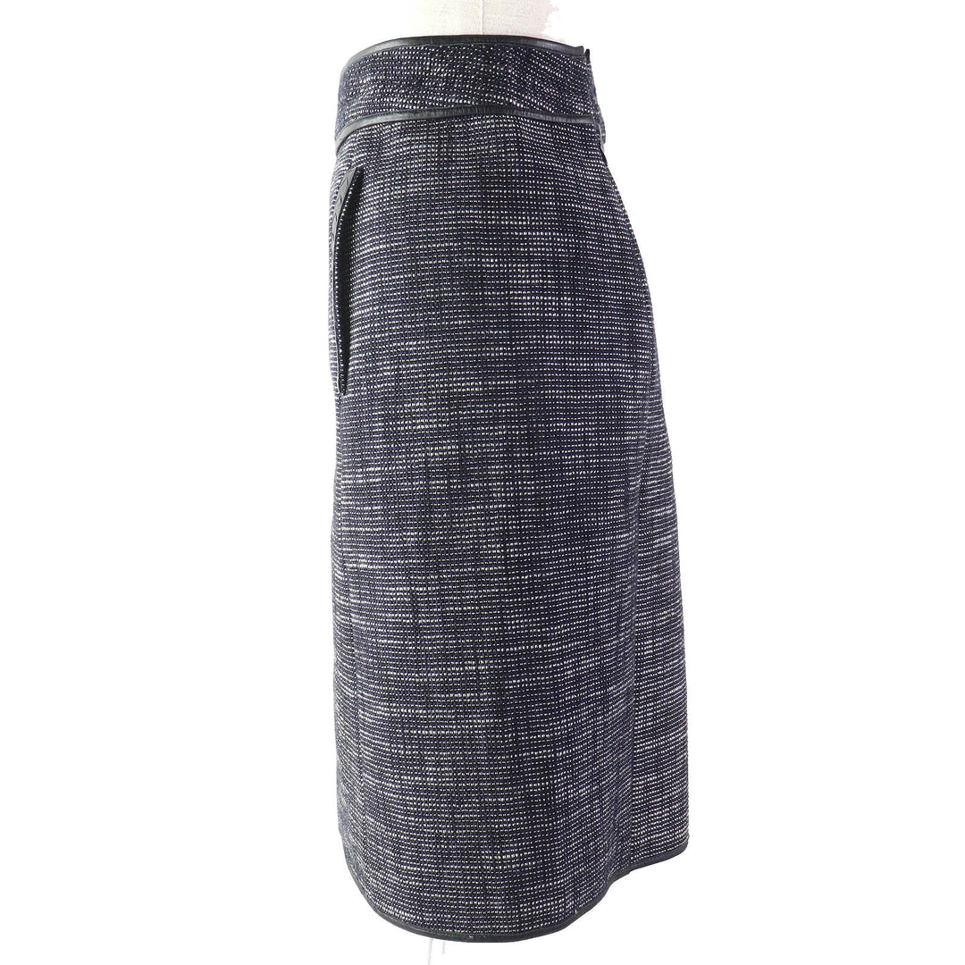 BOTTEGAVENETA Tight Skirt Outer: 72% cotton, Outer: 15% wool, Outer: 12% nylon, Outer: 1% polyurethane, Lining: 95% cotton Navy black Women 44 Used Authentic