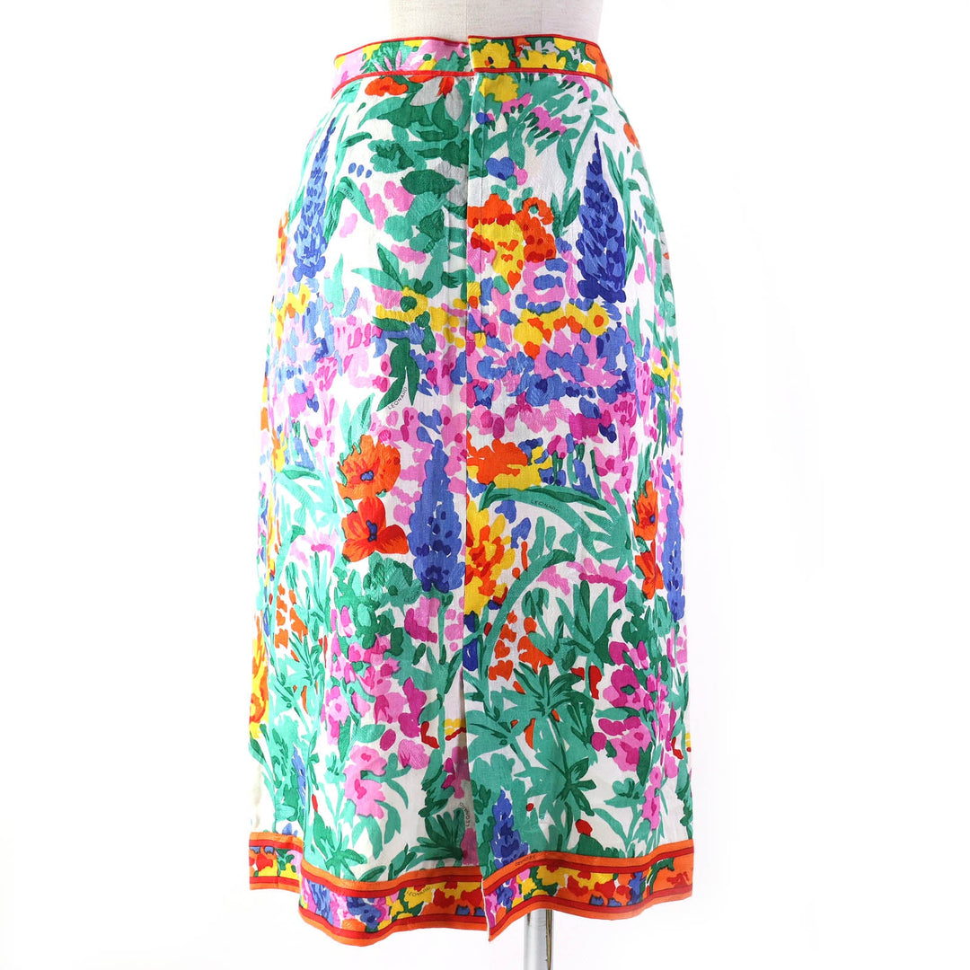 LEONARD FASHION Tight Skirt Outer: 100% linen, lining: 100% cupra multicolor Women 76-98 Used Authentic