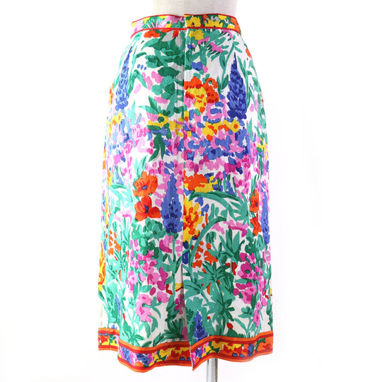 LEONARD FASHION Tight Skirt Outer: 100% linen, lining: 100% cupra multicolor Women 76-98 Used Authentic