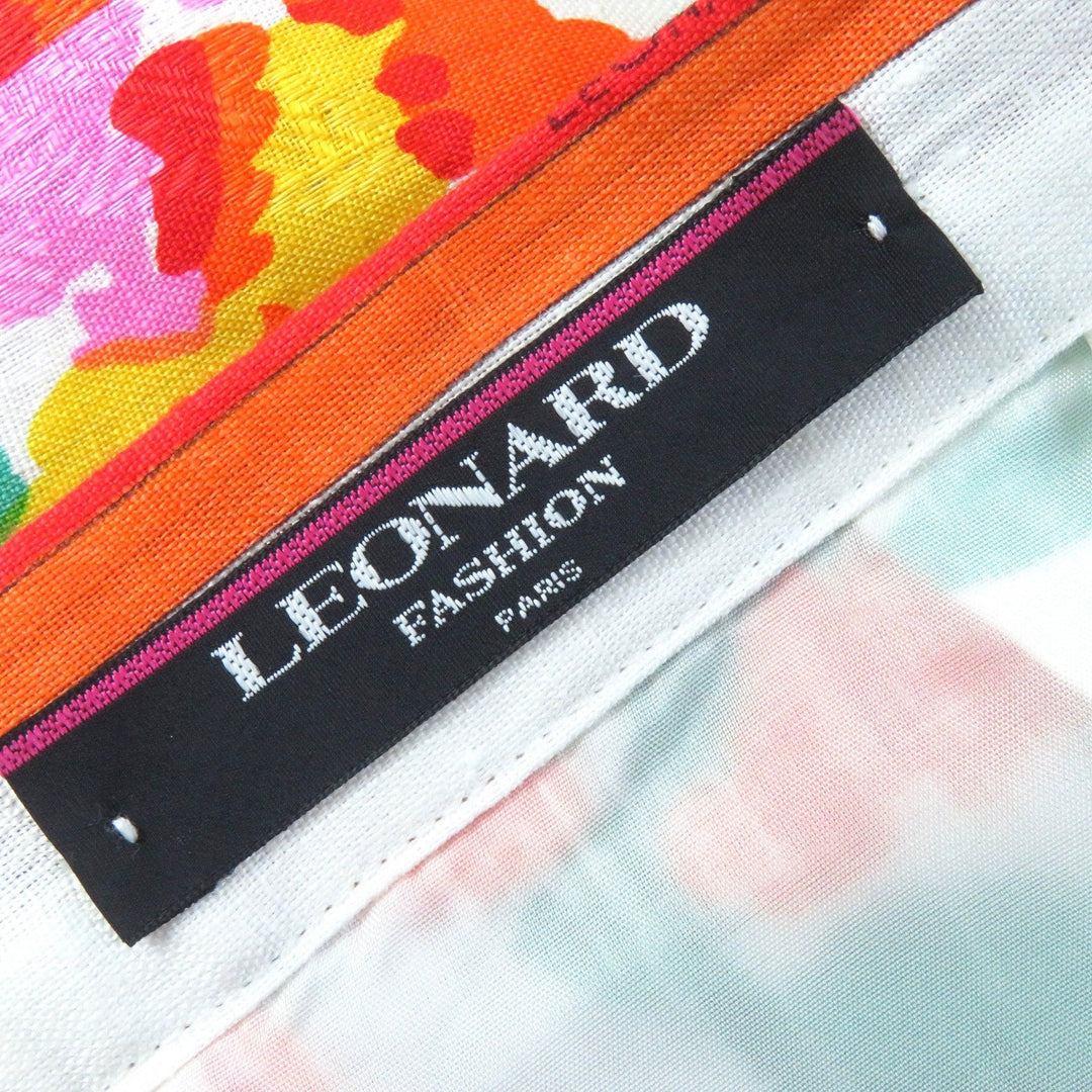 LEONARD FASHION Tight Skirt Outer: 100% linen, lining: 100% cupra multicolor Women 76-98 Used Authentic