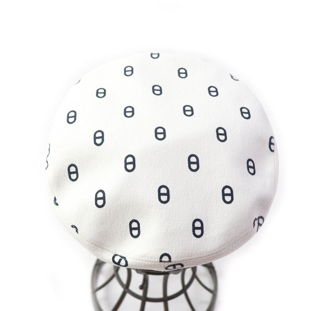 HERMES Casquette Outer: 98% cotton, Outer: 2% polyurethane, Lining: 54% cotton, Lining: 46% silk, Lining trim: 56% cotton, 44% rayon White navy Vauban Women 56 Used Authentic