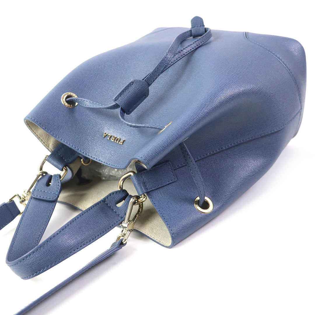Furla Shoulder Bag Main: Leather blue Stacy Women Used Authentic