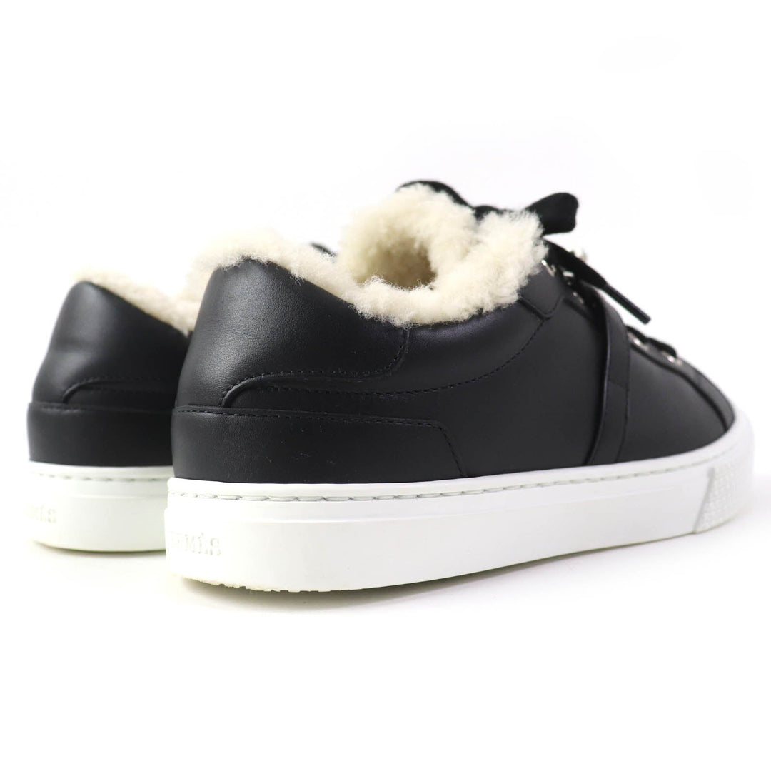 HERMES sneakers Sheepskin black Day Women 35.5 Used Authentic