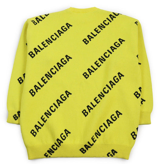 BALENCIAGA sweater 657528 Outer material: 53% cotton, 22% wool, 22% polyester, 2% nylon, 1% polyurethane Yellow black WARDROBE mens XS Used Authentic