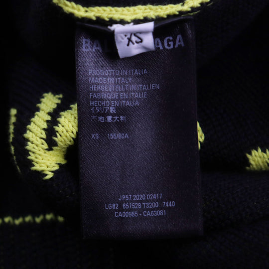 BALENCIAGA sweater 657528 Outer material: 53% cotton, 22% wool, 22% polyester, 2% nylon, 1% polyurethane Yellow black WARDROBE mens XS Used Authentic