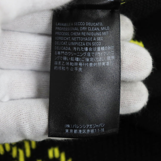 BALENCIAGA sweater 657528 Outer material: 53% cotton, 22% wool, 22% polyester, 2% nylon, 1% polyurethane Yellow black WARDROBE mens XS Used Authentic