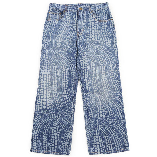 LOUIS VUITTON Denim pants Main: 100% cotton, Lining: 65% polyester, Lining: 35% cotton, Part: leather Indigo blue All Over Pumpkin Denim Pants mens 29 Used Authentic