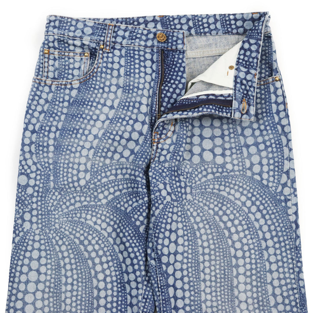 LOUIS VUITTON Denim pants Main: 100% cotton, Lining: 65% polyester, Lining: 35% cotton, Part: leather Indigo blue All Over Pumpkin Denim Pants mens 29 Used Authentic